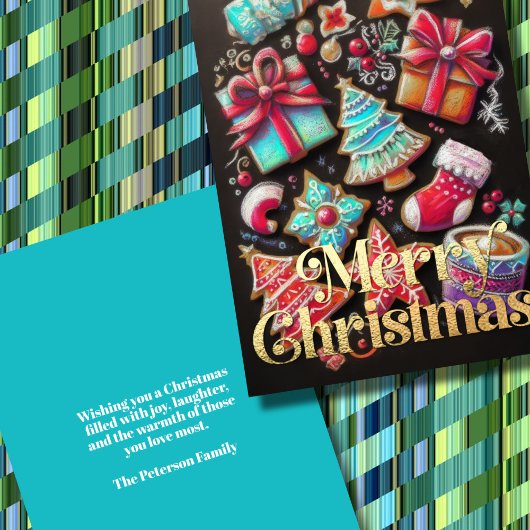 Carte Dessin de chaloupe Cookies de Noël décorés Brown