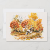 Carte Dessin de chien d'automne à l'aquarelle - Pointer (Devant)