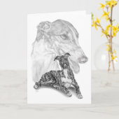Carte Dessin de Chien Greyhound par Kelli Swan (Fleur jaune)