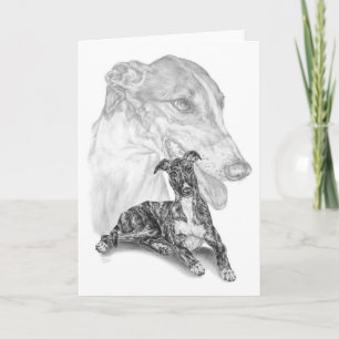 Carte Dessin de Chien Greyhound par Kelli Swan
