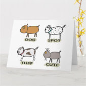 Carte Dessin de chiens amusants (Fleur jaune)