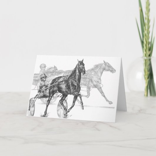 Carte Dessin de course de chevaux de harnais par le (Devant)
