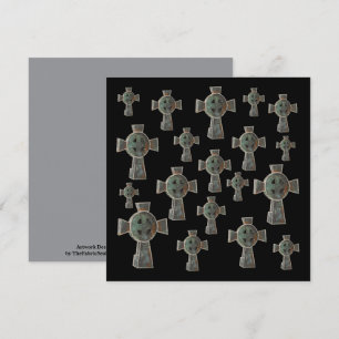 Carte Dessin de croix de tête de cimetière gothique d'Ha