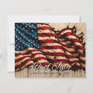 Carte Dessin de drapeau américain vintage pour le 4 juil