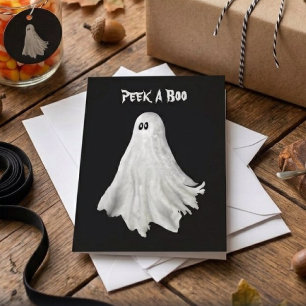 Carte Dessin de fantôme drôle d'Halloween passé