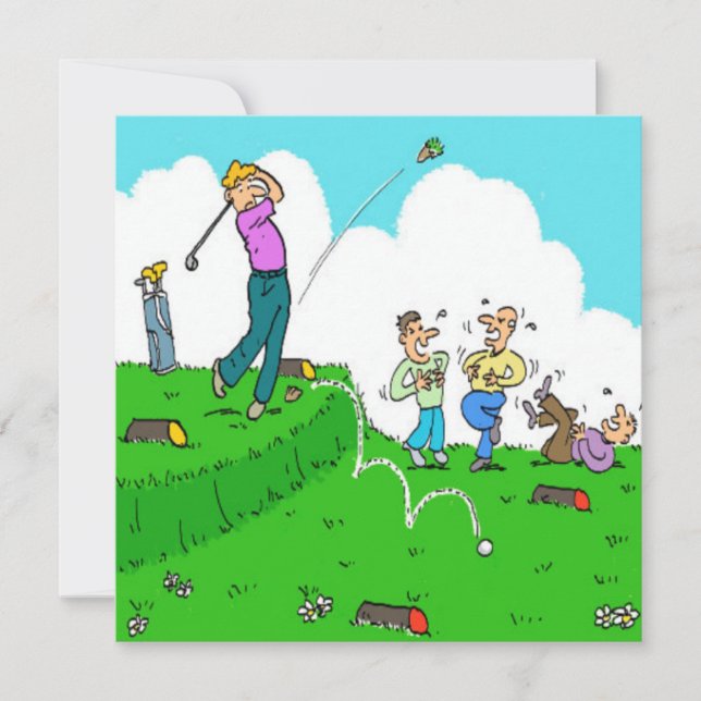 Carte Dessin de Golfer Tee Off Failure (Devant)