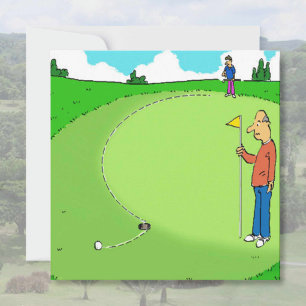 Carte Dessin de Golfer's Missed Putt