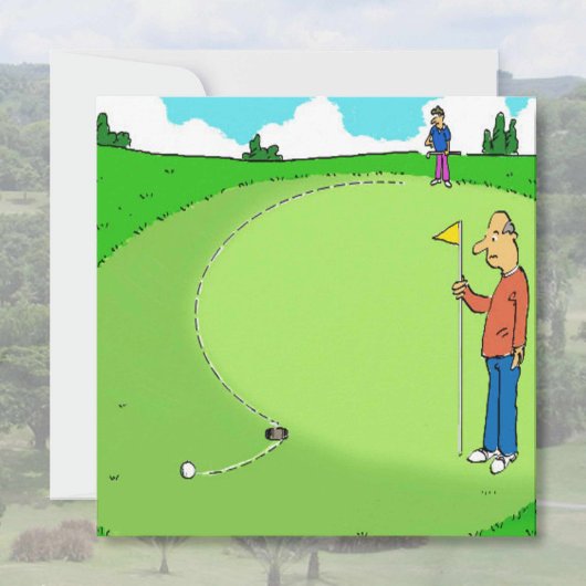 Carte Dessin de Golfer's Missed Putt