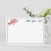 Carte Dessin de homard rouge vintage no 1 (Debout devant)