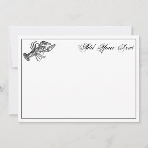 Carte Dessin de homard vintage no 1