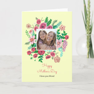 Carte Dessin de jour pour les mères de la poule jaune fl