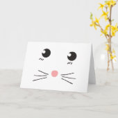 Carte Dessin de la ligne de face du chat (Fleur jaune)