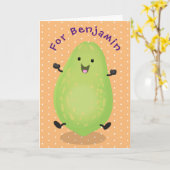 Carte dessin de la patte papaye de Cute kawaii (Fleur jaune)