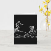 Carte Dessin de ligne de planche de surf amateur de plag (Fleur jaune)