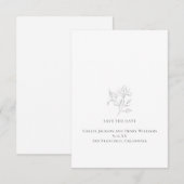 Carte Dessin de ligne florale minimale Enregistrer la ca (Devant / Derrière)