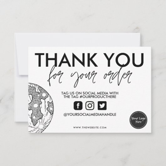 Carte Dessin de main de lune espace étoilé insérer éléga (Devant)