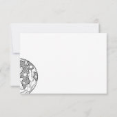 Carte Dessin de main de lune espace étoilé insérer éléga (Dos)