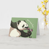 Carte Dessin de Panda Blissant Fleurs de fleurs (Fleur jaune)