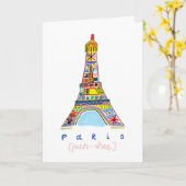 Carte Dessin de Paris en bulle (Fleur jaune)