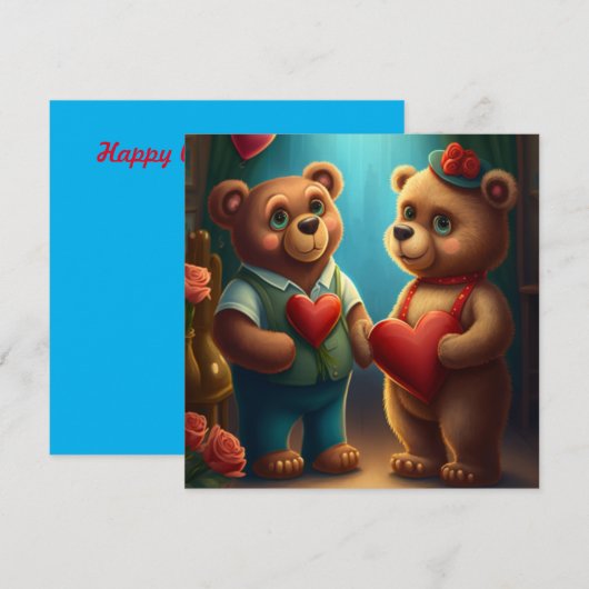 Carte Dessin de Saint Valentin (Devant / Derrière)