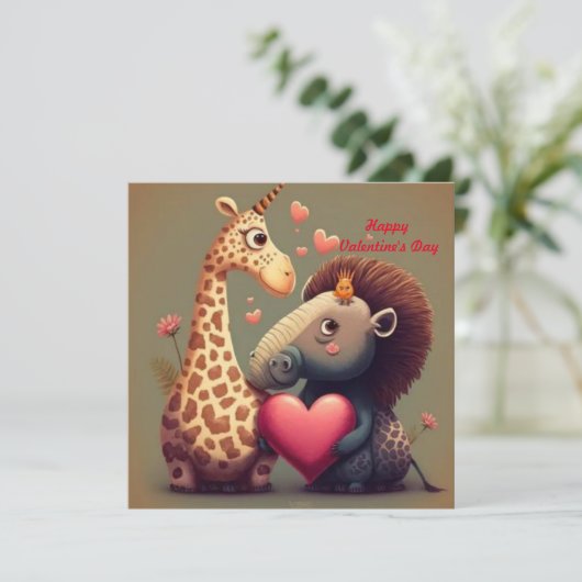 Carte Dessin de Saint Valentin sur mesure (Debout devant)