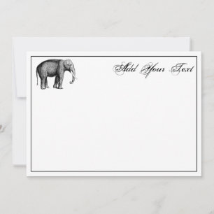 Carte Dessin d'éléphant vintage