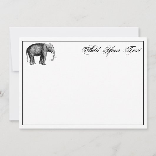 Carte Dessin d'éléphant vintage (Devant)