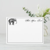 Carte Dessin d'éléphant vintage (Debout devant)