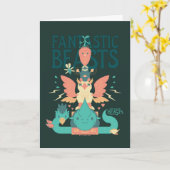 Carte Dessin Des Bêtes Fantastiques Émergent De Suitcase (Fleur jaune)