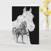 Carte Dessin d'esprit de cheval de Morgan par le cygne (Fleur jaune)