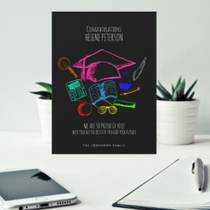 Carte Dessin d'esquisse avec un Casquette Félicitations