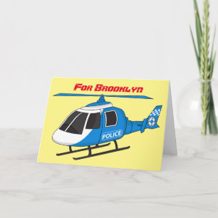 Carte Dessin d'hélicoptère du service de police mignon
