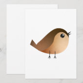 Carte Dessin d'Oiseau de Bruant (Devant / Derrière)