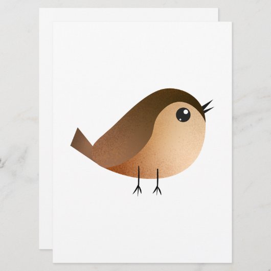 Carte Dessin d'Oiseau de Bruant (Devant / Derrière)