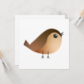 Carte Dessin d'Oiseau de Bruant (Devant/Arrière en situation)