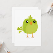 Carte Dessin d'oiseau vert (Devant/Arrière en situation)