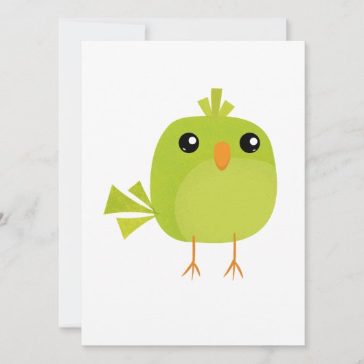 Carte Dessin d'oiseau vert (Devant)