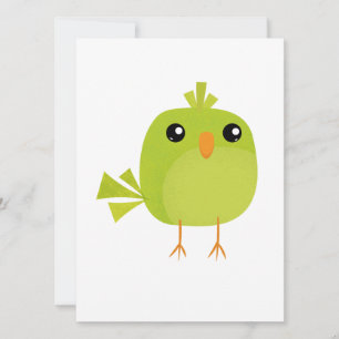 Carte Dessin d'oiseau vert