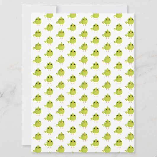 Carte Dessin d'oiseau vert (Devant)