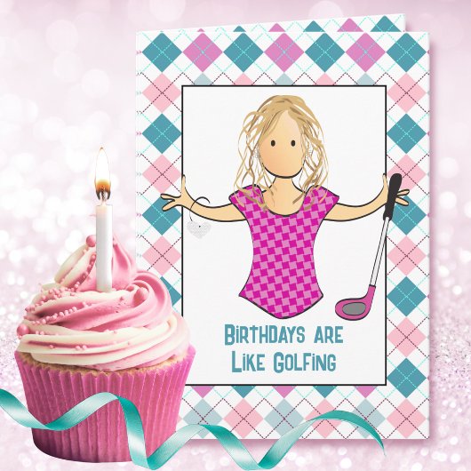 Carte Dessin Drôle Femme De Golf Dit Sassy Anniversaire