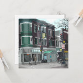 Carte Dessin du centre de Madison, Wisconsin (Devant/Arrière en situation)