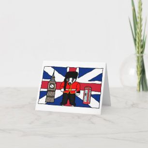 Carte Dessin d'un Badger britannique avec Big Ben et dra