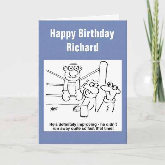 Carte Dessin d'un boxeur au bord du K.-O. (Devant)