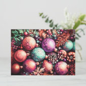 Carte Dessin dur Pastel Motifs de Noël Purple Pêche (Debout devant)