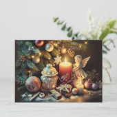 Carte Dessin dur Pastel Noël Ange de Noël (Debout devant)