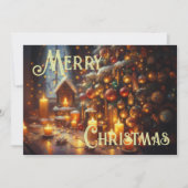 Carte Dessin dur Pastel Noël Arbre de Noël Bougies (Devant)