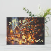 Carte Dessin dur Pastel Noël Arbre de Noël Bougies (Debout devant)