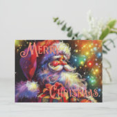 Carte Dessin dur Pastel Noël Fête du Père Noël (Debout devant)