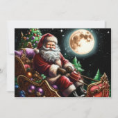Carte Dessin dur Pastel Noël Père Noël à Sleigh (Devant)