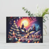 Carte Dessin dur Pastel Scène de Noël (Debout devant)